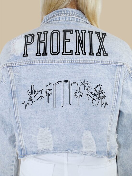 Jackets & Blazers - Phoenix Skyline Denim Jacket